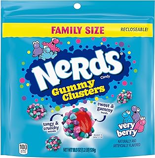 Nerds Gummy Clusters Candy, Very Berry, Resealable 18.5 Ounce Big Bag