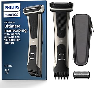 Philips Norelco Bodygroom Series 7000, BG7040/42, Showerproof Dual-Sided Body Trimmer and Shaver for Men + Case and Replac...
