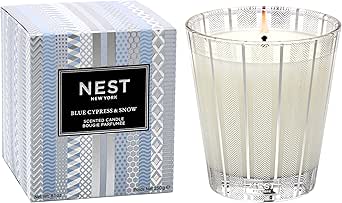 NEST Fragrances Blue Cypress &amp; Snow Scented Classic Candle, 8 Ounce