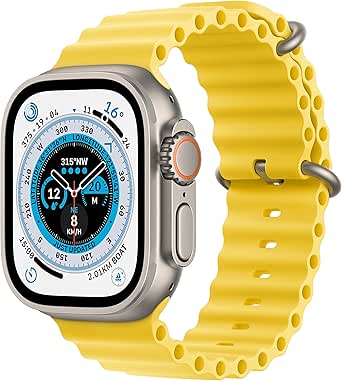 Apple Watch Ultra [GPS + Cellular 49mm] Smart watch w/Rugged Titanium Case &amp; Yellow Ocean Band. Fitness Tracker, Precision GPS, Action Button, Extra-Long Battery Life, Brighter Retina Display