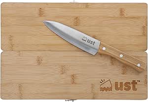 ust pack along cutting board with knife made of bamboo for portable food preparation with moisture resistant and eco friendly design for camping and everyday use