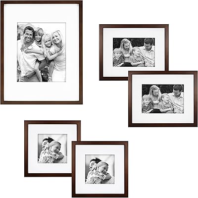 MCS Industries MCS Gallery Wood 5 Piece Frame Set, Walnut Finish (65734)