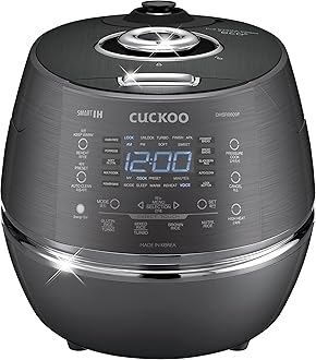 Image of CUCKOO CRP-DHSR0609FD 6-Cup (Uncooked) / 12-Cup (Cooked) Induction Heating Pressure Rice Cooker with Nonstick Inner Pot, 21 Menu Modes, Fuzzy Logic Tech, 3 Voice Guide, Auto Clean (Dark Grey)