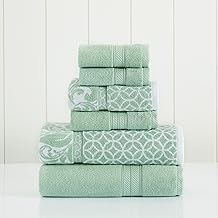 Modern Threads Trefoil Filigree 6-Piece Reversible Yarn Dyed Jacquard Towel Set - Bath Towels, Hand Towels, & Washcloths -...