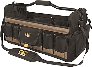 Custom Leathercraft WORK GEAR 1579 20 Inch, Open Top, Soft Sided Tool Box, 27 Pockets