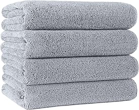 Polyte Quick Dry Lint Free Microfibre Bath Towel, 76 x 145 cm, Pack of 4 (Grey)