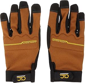 Custom Leathercraft124L Workright Flex Grip Work Gloves, Shrink Resistant, Improved Dexterity, Tough, Stretchable, Excellent Grip , Assorted