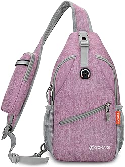 Image of ZOMAKE Small Sling Bag-Travel Sling Backpack, Waterproof Hiking Cycling Crossbody sling pack for Men Women(Purple)