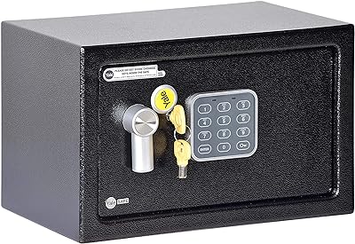 Yale Safe with Alarm, Small Safe with Keypad, Black - Secure your valuables