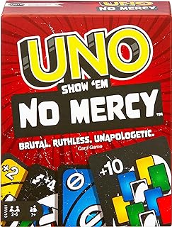 Mattel Games UNO Show ‘em No Mercy Card Game for Kids, Adults & Family Parties and Travel with Extra Cards, Special Rules ...