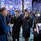 Rupert Grint, Daniel Radcliffe, Emma Watson, and David Yates in Harry Potter and the Deathly Hallows: Part 1 (2010)