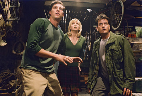 Simon Rex, Anna Faris and Charlie Sheen