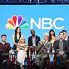 Ted Danson, Kristen Bell, Drew Goddard, Michael Schur, William Jackson Harper, Manny Jacinto, Jameela Jamil, and D'Arcy Carden at an event for The Good Place (2016)