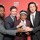 Spike Lee, Topher Grace, John David Washington, and Adam Driver at an event for BlacKkKlansman (2018)