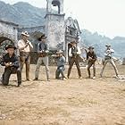 Charles Bronson, James Coburn, Steve McQueen, Yul Brynner, Robert Vaughn, Horst Buchholz, and Brad Dexter in The Magnificent Seven (1960)