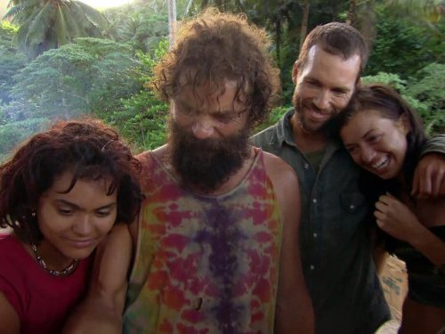 Colby Donaldson, Rupert Boneham, Sandra Diaz-Twine, and Parvati Shallow in Survivor (2000)