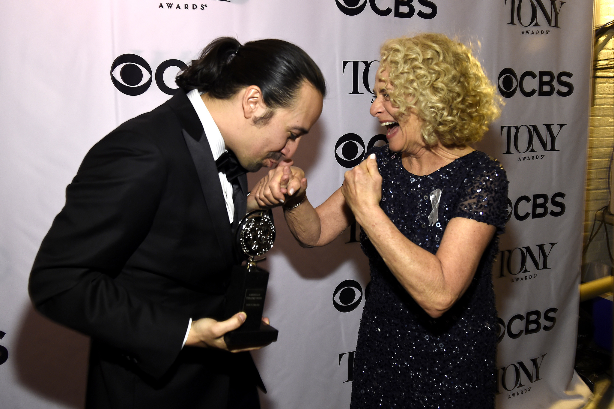 Carole King and Lin-Manuel Miranda at an event for The 70th Annual Tony Awards (2016)