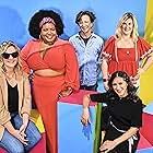 Lizzie Molyneux-Logelin, Paul Rust, Wendy Molyneux, Dulcé Sloan, and Aparna Nancherla at an event for The Great North (2021)