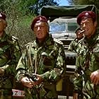 Richard Burton, Roger Moore, Richard Harris, and Jack Watson in The Wild Geese (1978)