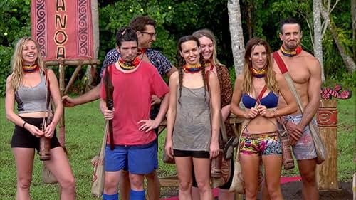 Phoebe Timmins, Evan Jones, Elena Rowland, Katherine Dumont, Lee Carseldine, and Kristie Bennett in Australian Survivor (2016)