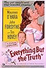 Maureen O'Hara, John Forsythe, and Tim Hovey in Everything But the Truth (1956)