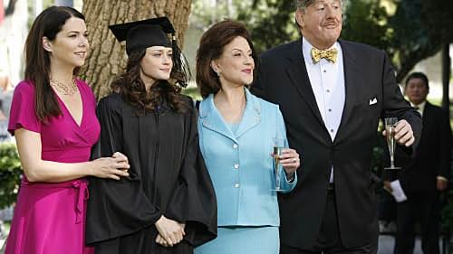 Edward Herrmann, Kelly Bishop, Alexis Bledel, and Lauren Graham in Gilmore Girls (2000)