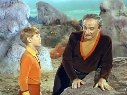 Jonathan Harris and Bill Mumy in Lost in Space (1965)