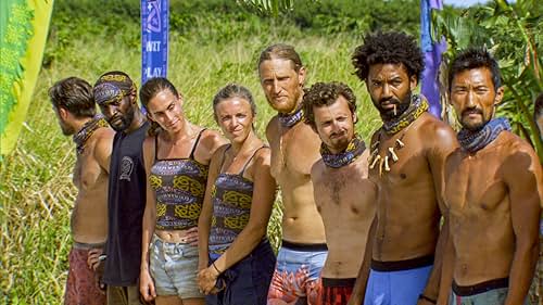 Nick Wilson, Yul Kwon, Tyson Apostol, Sophie Clarke, Kim Spradlin Wolfe, Jeremy Collins, Adam Klein, and Wendell Holland in Survivor (2000)