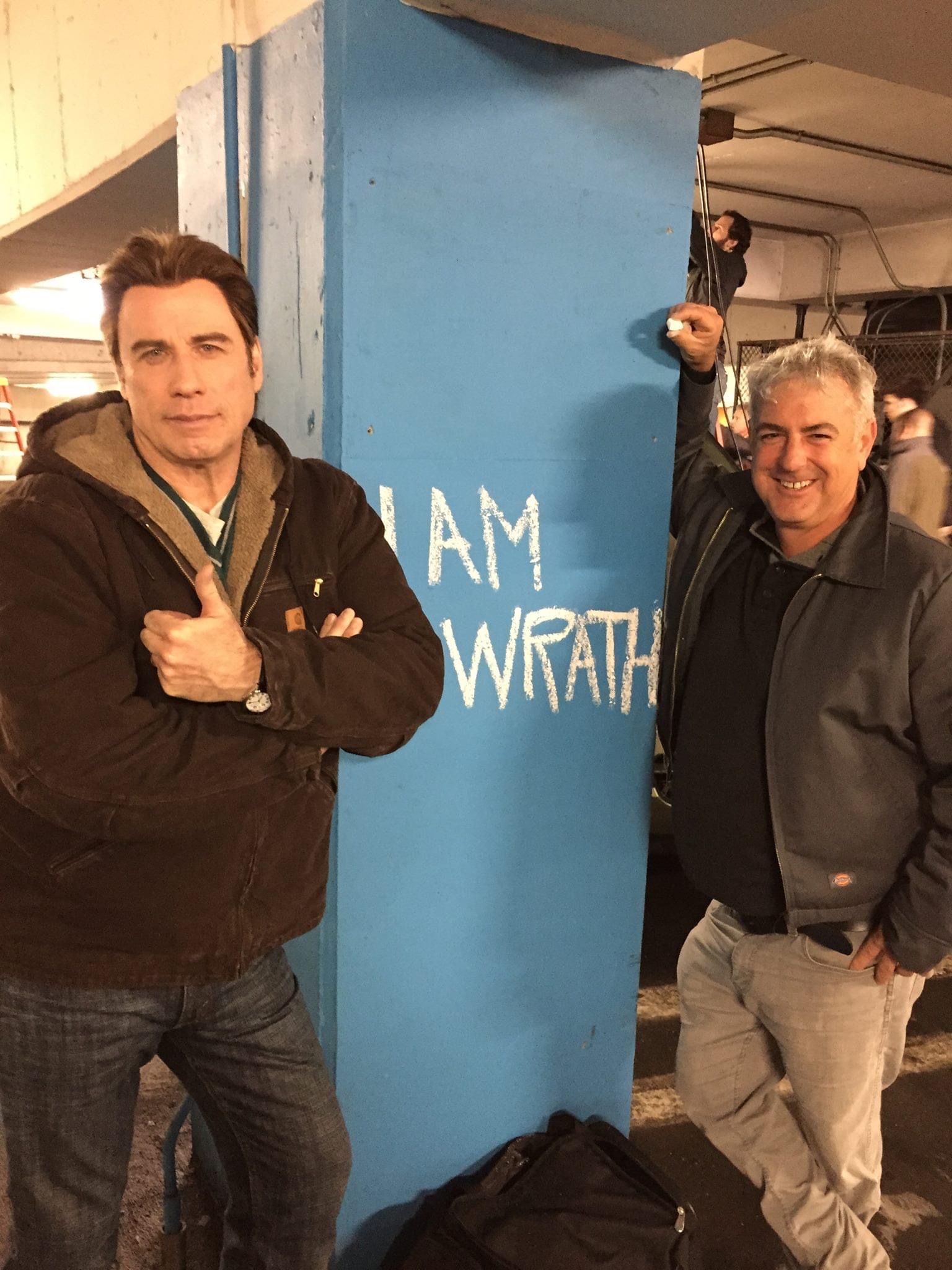 On set of "I Am Wrath" with John Travolta