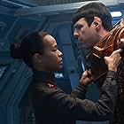 Zachary Quinto and Zoe Saldana in Star Trek Into Darkness (2013)