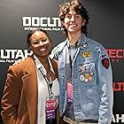 Monica Hall and Zachary Fried on the red carpet for DOCUTAH. (Photo Credit: Riley Cohen)