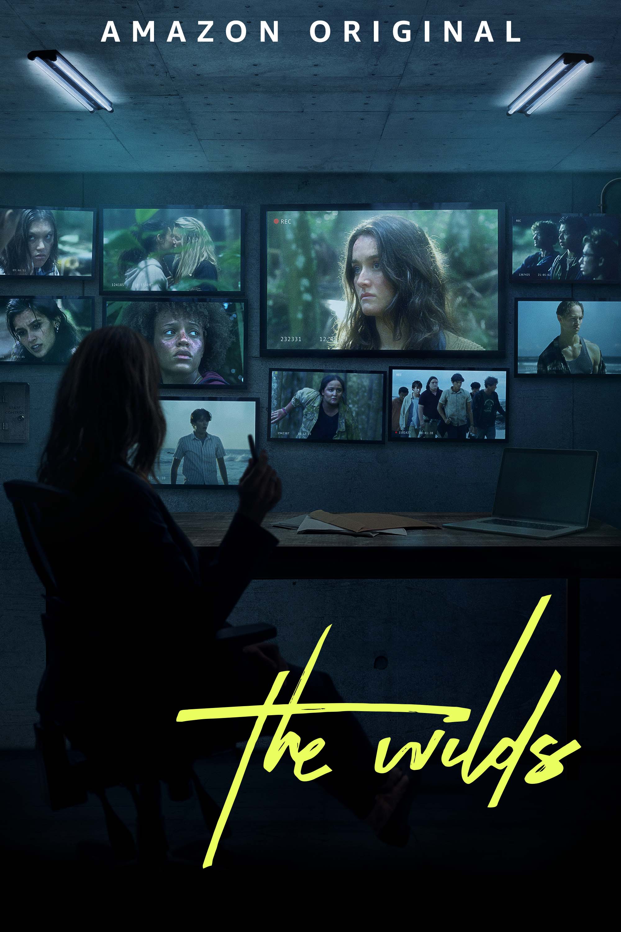 Rachel Griffiths, Mia Healey, Charles Alexander, Tanner Ray Rook, Miles Gutierrez-Riley, Sophia Ali, Reign Edwards, Aidan Laprete, Nicholas Coombe, Reed Shannon, Jenna Clause, Sarah Pidgeon, Erana James, Shannon Berry, Alex Fitzalan, and Zack Calderon in The Wilds (2020)