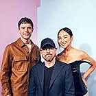 Evan Peters, Joachim Rønning, and Greta Lee at an event for Tron: Ares (2025)