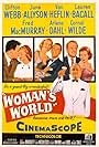 Lauren Bacall, June Allyson, Van Heflin, Arlene Dahl, Fred MacMurray, Cornel Wilde, and Clifton Webb in Woman's World (1954)