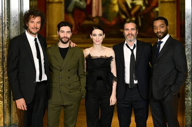 Joaquin Phoenix, Garth Davis, Chiwetel Ejiofor, Rooney Mara, and Tahar Rahim at an event for Mary Magdalene (2018)