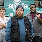 Nick Frost, Colin Hutton, Samson Kayo, and Emma D'Arcy in Truth Seekers (2020)