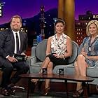 Edie Falco, Julie Chen Moonves, and James Corden in The Late Late Show with James Corden (2015)