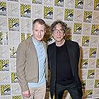 Neil Gaiman and Allan Heinberg at an event for The Sandman (2022)