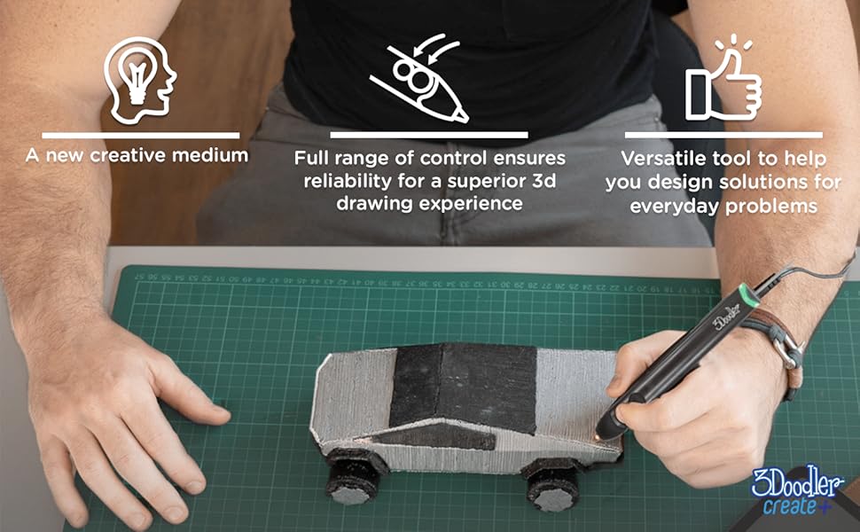 3DOODLER- Create+ Ensemble de Stylo d'impression 3D avec x75 Filament Plastique