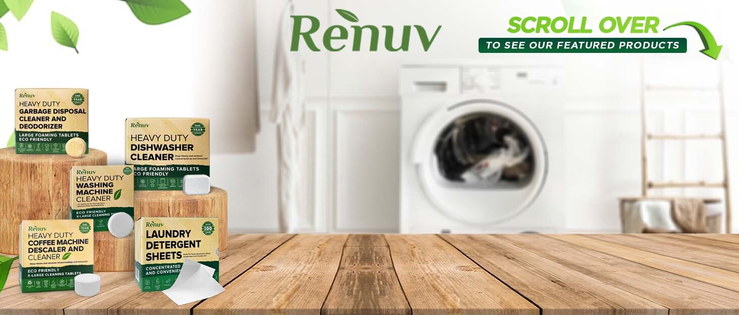 renuv products appliance cleaner washer coffee machine dishwasher garbage disposal washing machine