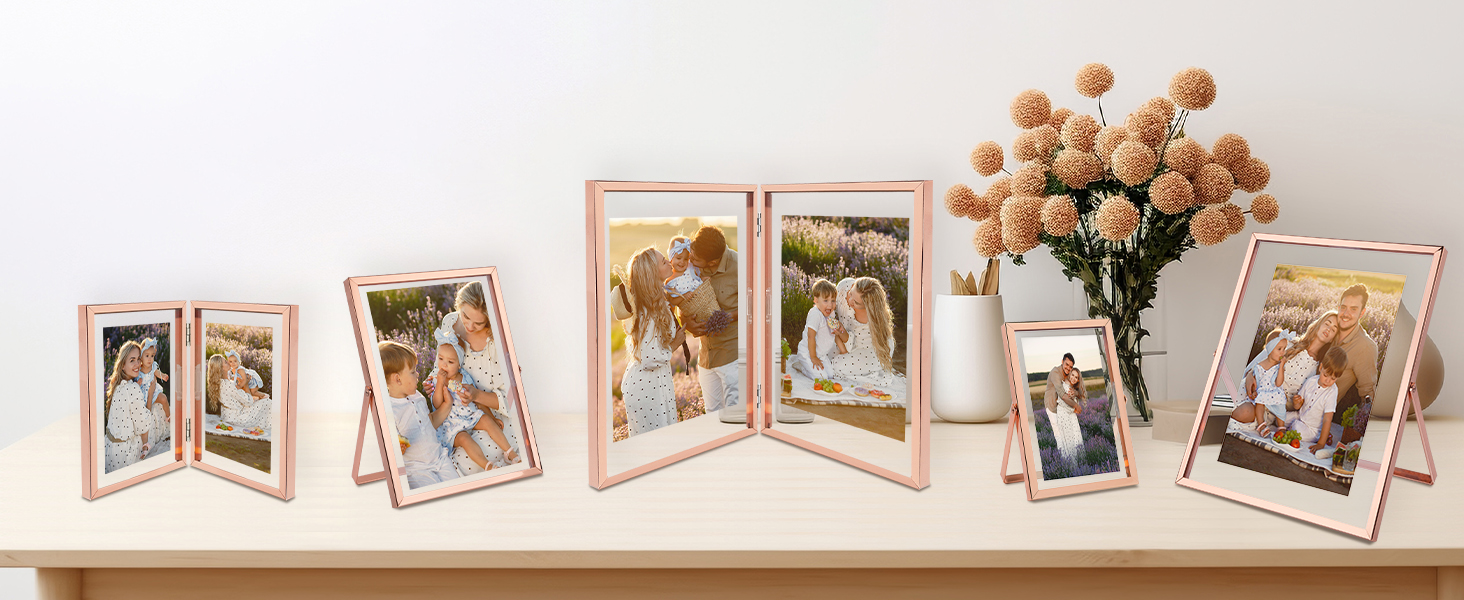 Rose Gold Metal Floating Frames