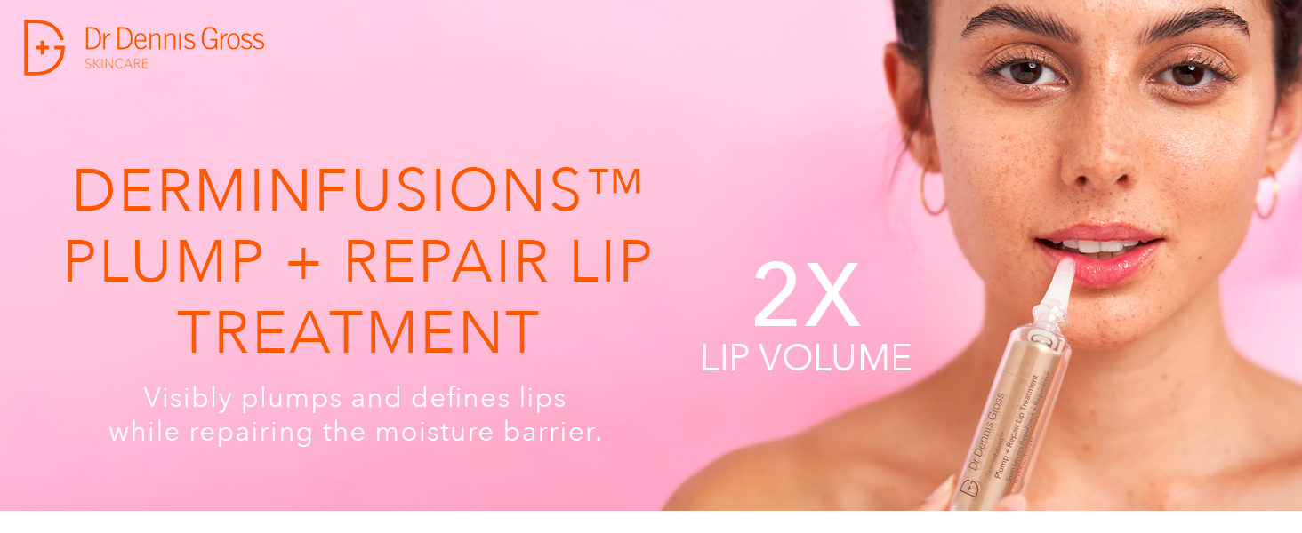 Dr Dennis Gross DermInfusions Plump + Repair Lip Treatment visibly plumps and defines lips