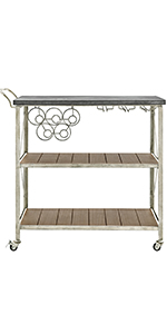 FirsTime & Co. White Tabitha Farmhouse Bar Cart