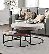 FirsTime & Co. Gray and Kona Corbett Nesting Ottoman and Coffee Table 2-Piece Set