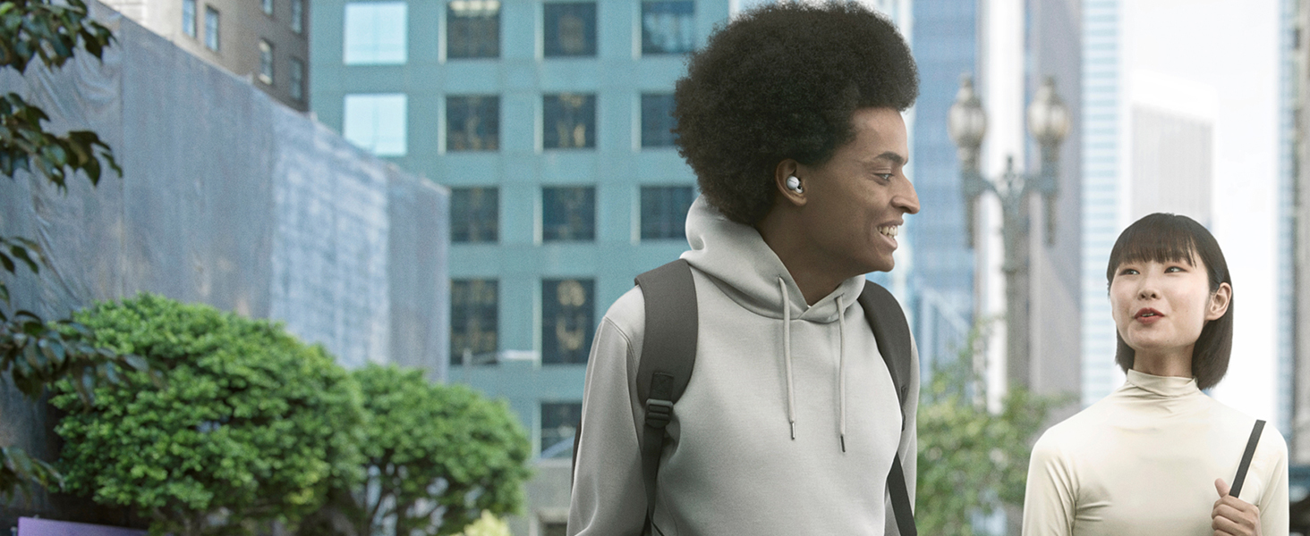 Walk, listen to music, and still be able to talk with your neighbors