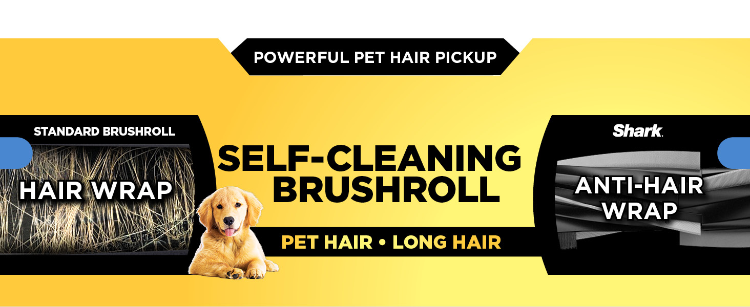 Powerful Suction Side Brush For Homes with Pets Self-Cleaning Brushroll