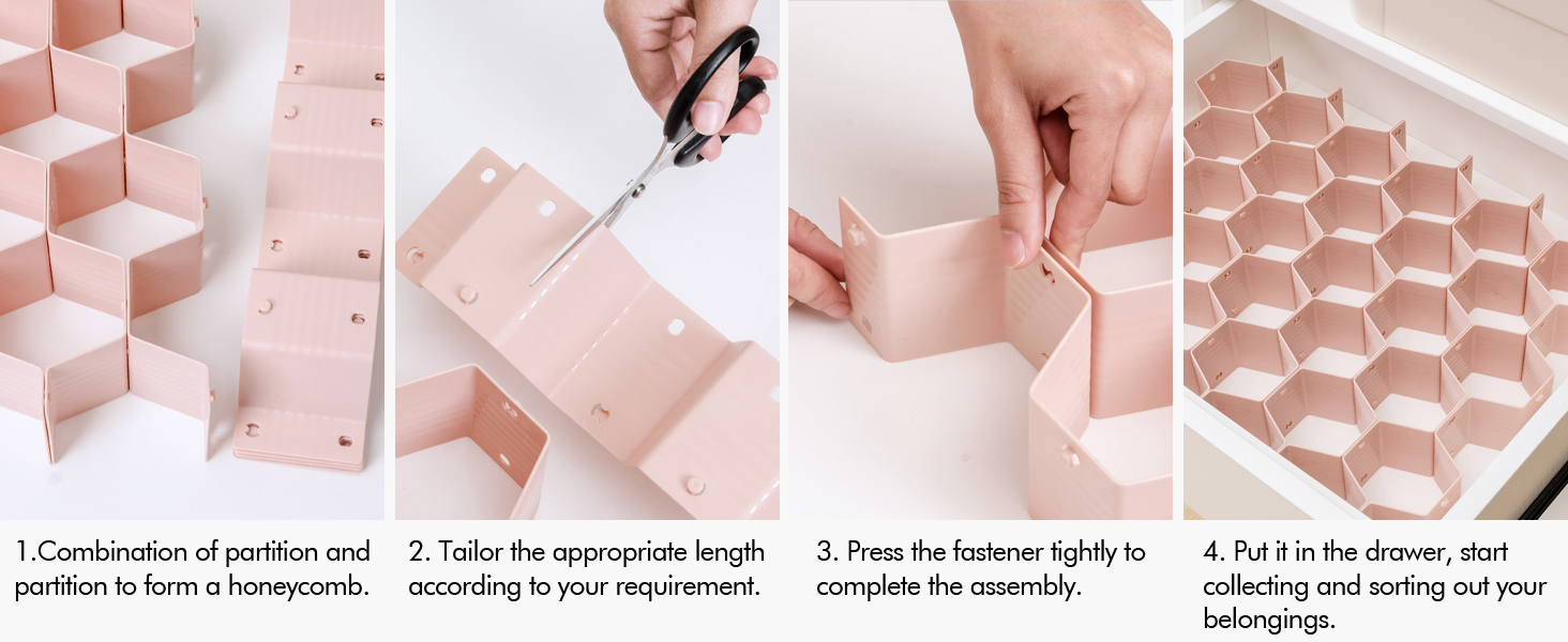 how to install the honeycomb drawer divider