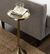 Kate and Laurel Sanzo Bohemian Side Table, 9 x 9 x 23, Gold, Decorative Pedestal End Table for Di...