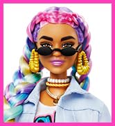 Barbie Fashionista Extra Tranças de Arco íris, Multicolorido