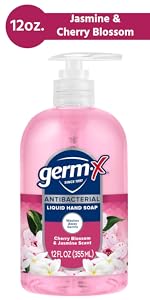 Jasmine and Cherry Blossom liquid hand soap Germ-X